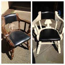 Old Chair From Second Hand Store High Gloss Ivory Spray Paint And Black Shoe Polish To Shin Brown Leather Chairs Second Hand Chairs Outdoor Furniture Chairs