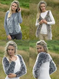 25+ free faux fur yarn knitting patterns. James C Brett Faux Fur Waistcoats Shrug Knitting Pattern Jb249