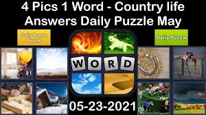 Dec 01, 2020 · all the answers to the daily puzzle and bonus puzzle for 4 pics 1 word game. 4 Pics 1 Word Country Life 23 May 2021 Answer Daily Puzzle Daily Bonus Puzzle Youtube