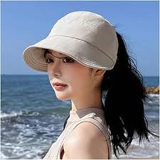 Women's Summer Hat Foldable Wide Brim Sun Hat Adjustable Ponytail Caps Summer  Quick-Dry Visor Fisherman Cap for Women Beach Hat(Beige) : Amazon.co.uk:  Fashion