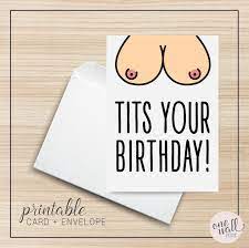 Tits Your Birthday PRINTABLE Greeting Card 5x7 Digital - Etsy