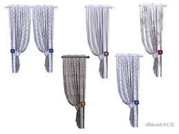 A neutral shabby chic living room with white walls, a shabby sideboard, a wooden clock and a table and some textiles. Shinokcr S Shabby Chic Living Curtain Left