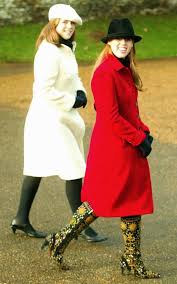 Frumpy frocks and crazy hats: Princess Beatrice Has Never Been Afraid To Make A Fashion Statement Here Seen With Her Sister Princess Eugenie The Young Royal Dons Some Extravagantly Patterned Heeled Boots Decked Out With Rhinestones