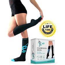 S Hubme High Knee Graduated Compression Socks 15 20 Thigh Black Athletic Tube Stockings Fo Compression Calf Sleeves Compression Socks Womens Compression Socks