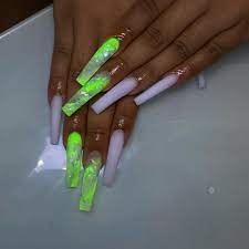 Brooklyn Deshay Brooklyndeshay Green Acrylic Nails Long Acrylic Nails Coffin Bling Acrylic Nails