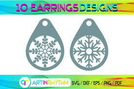 Snowflakes Svg Earring Template Svg Graphic By Artinrhythm Creative Fabrica