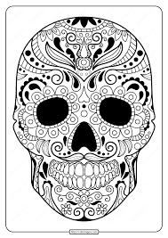 Some coloring pages feature pictures of skulls dressed as pirates or bikers. Printable Sugar Skull Pdf Coloring Pages 07