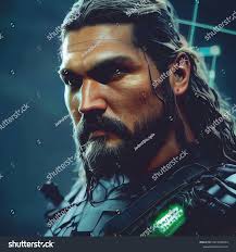 사이피 사이버펑크 캐릭터 장면 스톡 일러스트 2211505215