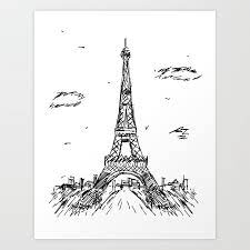 In order to give your beautiful and detailed eiffel tower. Paris Eiffel Tower Drawing Kunstdrucke Von Peter G S Society6