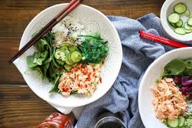 Scoop out fruit and cut into chunks. Spicy Crab Poke Bowls Tasty Kitchen A Happy Recipe Community