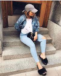 10 formas estilosas de usar pelinhos no inverno bone cinza t shirt branca jaqueta jeans destroyed calca jeans skinny com rasgo no j looks moda look fashion