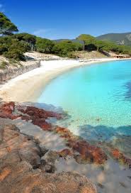 La Magnifique Plage De Sable Blanc Et D Eau Transparente Santa Giulia Corse Beau Paysage Paysages Magnifiques Corse Plage