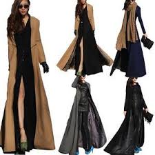Zip Winter Ankle Trench Wool Coats Full Length Coat Long Jacket Uk Sz 6 14 Long Coat Women Full Length Coat Wool Trench Coat