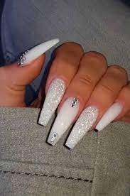 13 Coffin Acrylic Nail Design In 2021 Nails Design With Rhinestones Long Acrylic Nails Coffin Long Acrylic Nail Designs