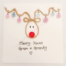 Button Twine Rudolph Card X Diy Christmas Cards Christmas Cards Handmade Christmas Card Crafts