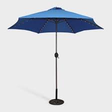 Royal Blue 9 Ft Tilting Outdoor Umbrella With Lights In 2020 Outdoor Umbrella Patio Umbrella Outdoor Patio Umbrellas