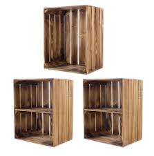 Warum holz der ideale werkstoff für möbel im schlafzimmer ist. á… 3er Set Geflammte Obstkisten Regale 50x40x30cm