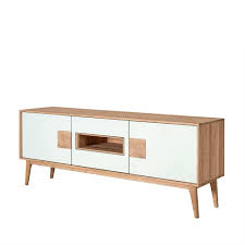 Ein weiß lasierter korpus mit fächern. Design Tv Schrank In Weiss Eiche Bianco 3 Turen Geratefach Julecas