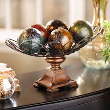 Add Delicate Decor To Your Living Room Or Entryway With The Acanthus Crackle Glass Orb Bowl Set Decorative Bowls Decorative Spheres Crackle Glass