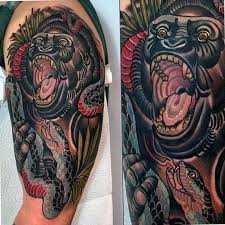 Maybe you would like to learn more about one of these? Photo Example Of A Gorilla Tattoo 28 01 2019 017 Drawing Tattoo Gorilla Tattoovalue Net Tattoovalue Net