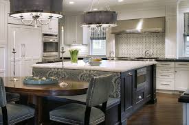 Wallpaper by hines & company, and herringbone flooring complete the look. Island Banquette Houzz