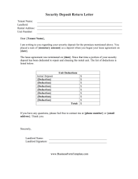 Security Deposit Return Letter Template Being A Landlord Rental Property Management Rental Property Investment