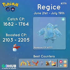 Regice Raid Counters Pokemon