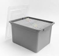 IRIS 18.125 in. W x 10.75 in. H Snap Tight Plastic File Organizer Storage  Box, Gray with Clear Lid (3-Pack) 500166