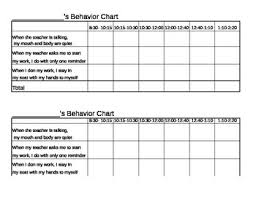 Time Specific Daily Student Behavior Chart Editable