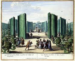 Rondt Net Groene Schutten En Perken Met Naintjes Oft Dwergboomtjes Rondeau Avec Clotures De Haye Et Parcs Des Nains Landscape Drawings Garden History Antique Illustration