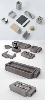 concrete office desk organizer pen pencil holder stand smart phone mobile phone iphone dock stand holder paper cl concrete diy concrete diy projects cement diy