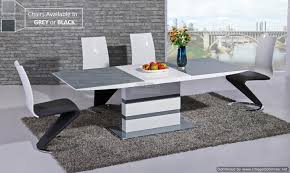 An extendable dining table and chairs is the perfect option if you have limited space in your dining room, but occasionally need additional seats around your dining table for special occasions. Arctic Grey Glass Top And White Gloss Extending Dining Table 120cm To 160cm Furniture Mill Outlet
