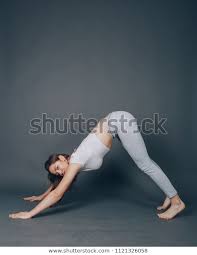 Flexible Girl Doing Downward Dog Yoga Stock Photo Edit Now 1121326058
