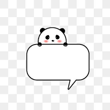 Cartoon Animal Black And White Panda Border Bubble Dialog Element Png And Psd Kartun Gambar Lucu Stiker