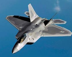 Image of Lockheed Martin F22 Raptor fighter aircraft