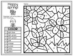 Are you in search of a spring color by number to entertain and engage the children? Spring Activities For Writing And Math Color By Number And Writing Pages