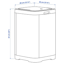 Gigantisk Vuilnisemmer Met Drukdeksel Donkergrijs 60 L Ikea En 2020 Poubelle Ikea Gris Fonce