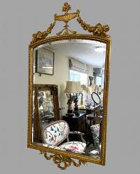 English Adam-Style Square Round Topped Gilded Hardwood Mirro