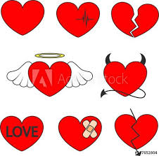 Black And Red Heart Vector Red Heart With A Black Stroke Of The Correct Form Heart With Wings Heart With Horns Broken Heart Heart With Pulse In 2020 Heart With Wings Red Heart Horns