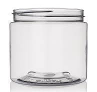 16 oz clear PET plastic single wall jar