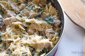This is going to be your new if this were my recipe, i'd call it spicy chicken farfalle. Chicken Florentine Bow Tie Pasta Tastefully Frugal