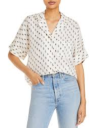 Maybe you would like to learn more about one of these? Shop Theory Ralfinn Floral Ikat Print Silk Camp Shirt In Ecru Multi