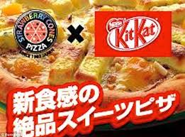 After the crust is baked and cooled, it's frosted with sweetened cream cheese and decorated with slices of fresh fruit. Nestle Japan Introduces New Kit Kat Pizza Oven Bake Version Of 2 Fingered Classic Daily Mail Online