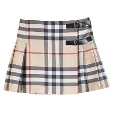 Burberry Novacheck Pleated Buckle Detail Wraparound Skirt 8yrs