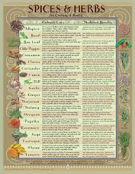 healing herbs and spices chart for the kitchen by