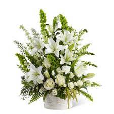 Sympathy flowers delivered by local florists, nationwide. Oriental Lily Sympathy Arrangement At Send Flowers