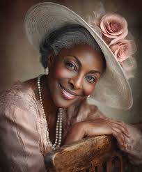 Portrait of mature woman in extravagant dress