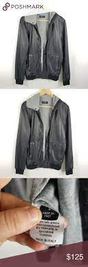 Barneys New York Leather Hooded Jacket Size Small Leather Jacket With Hood Jackets Barneys New York