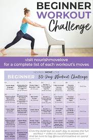 Beginner Workout Plan 30 Day Workout Calendar Nourish