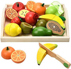 Amazon Com Carlorbo Wooden Toys For 2 Year Old Pretend Play Food Set For Kids Play Kitchen 9 Cuttable Toy F Pretend Play Food Play Food Set Wooden Play Food
